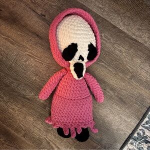 Pink and Black Crochet SCREAM Doll